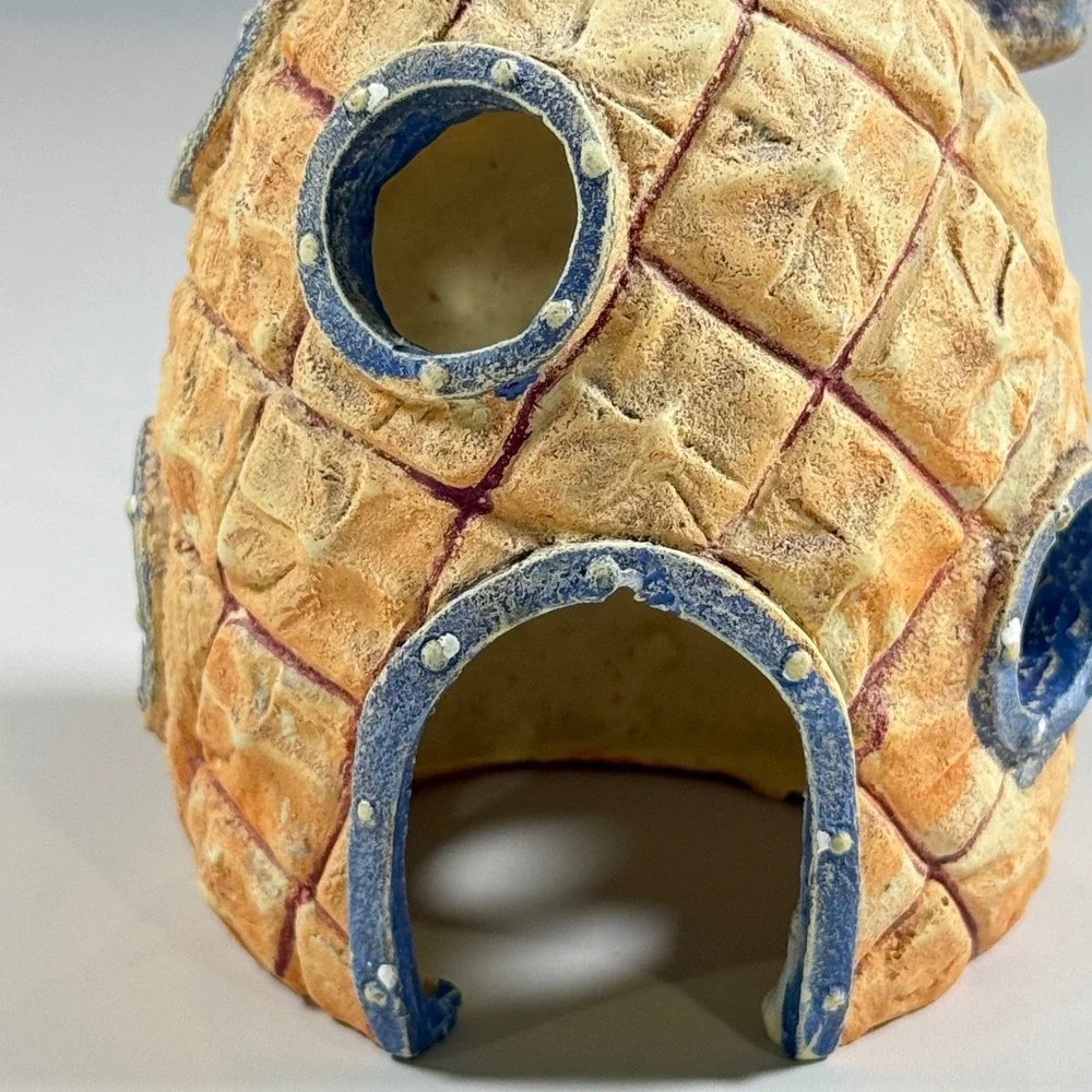 VTG Viacom SpongeBob Pineapple House Aquarium Ornament OS Yellow 2006 Decor Hide